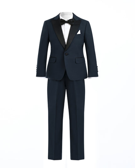 Navy Peak Lapel Trim Wool Suit