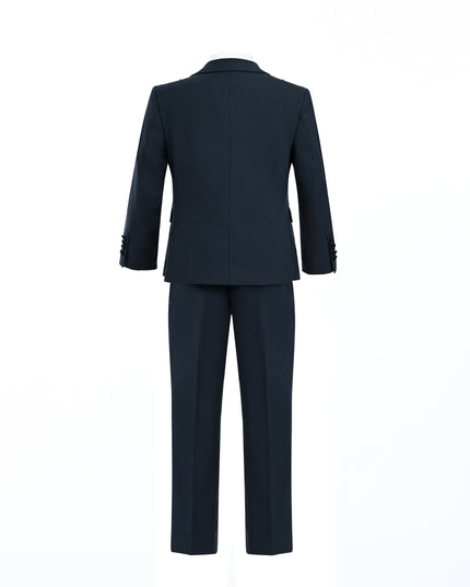 Navy Peak Lapel Trim Wool Suit