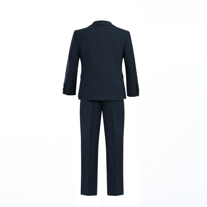 Navy Peak Lapel Trim Wool Suit