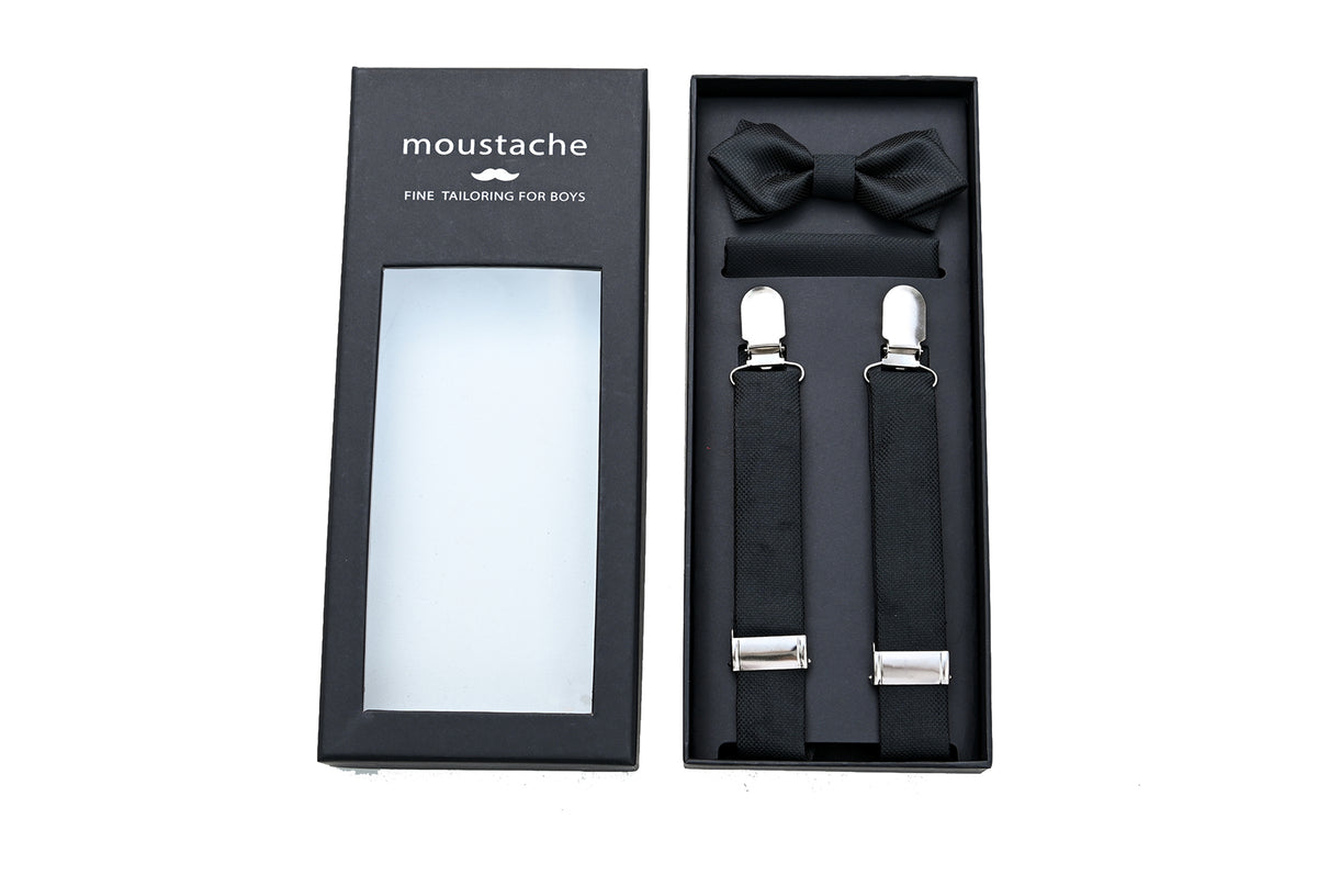 moustache-kids-black-textured-suspenders-set-ma42025