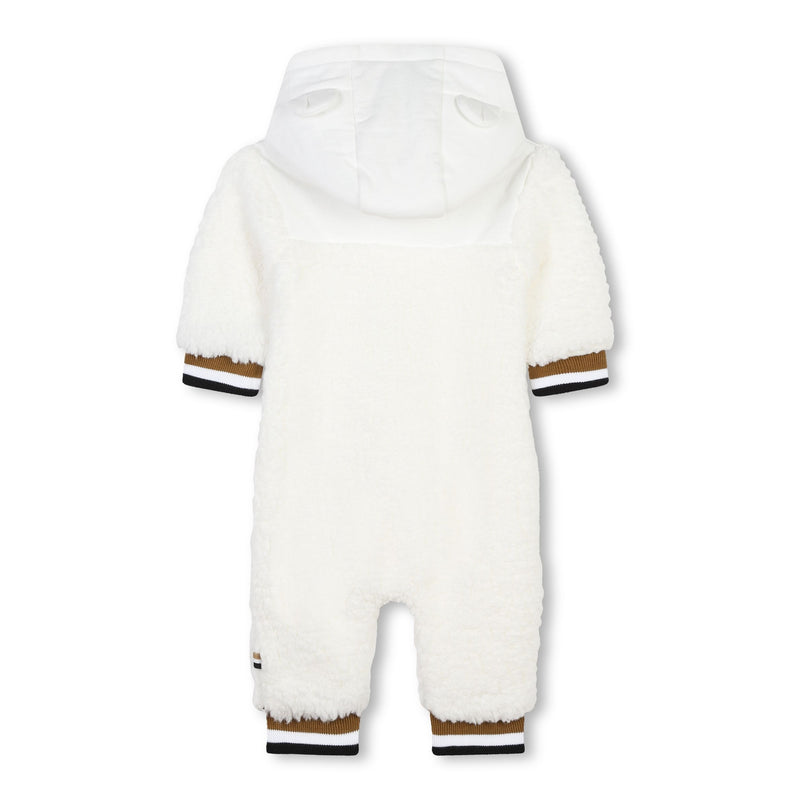 White Hooded Logo Romper