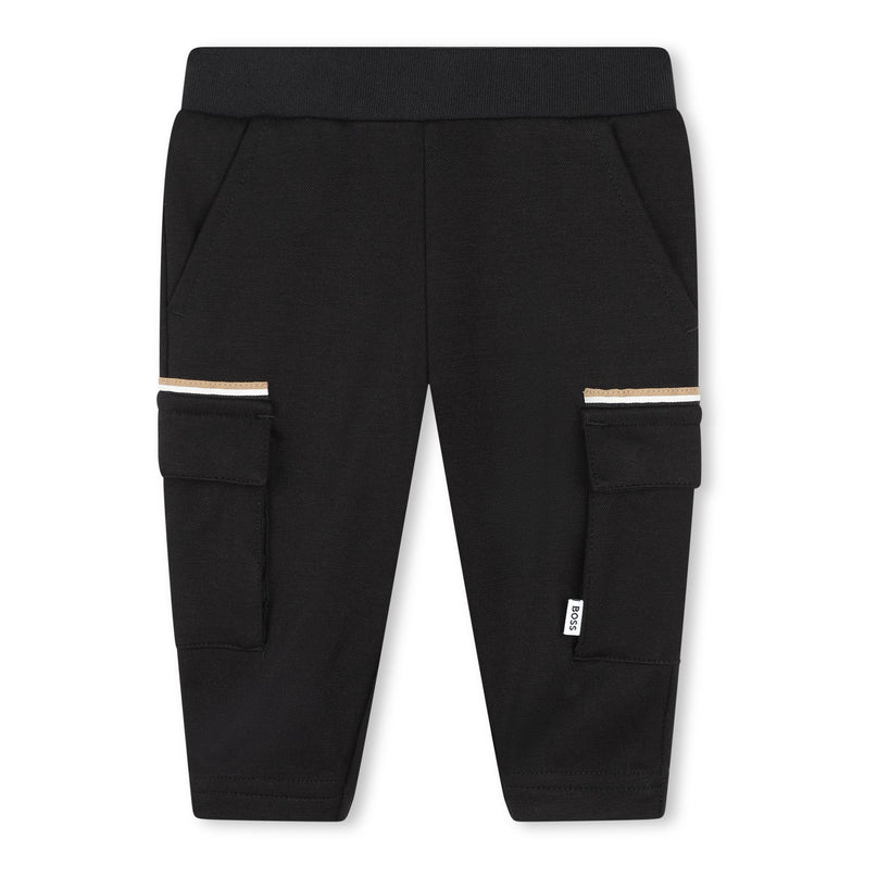 Black Pocket Logo Joggers