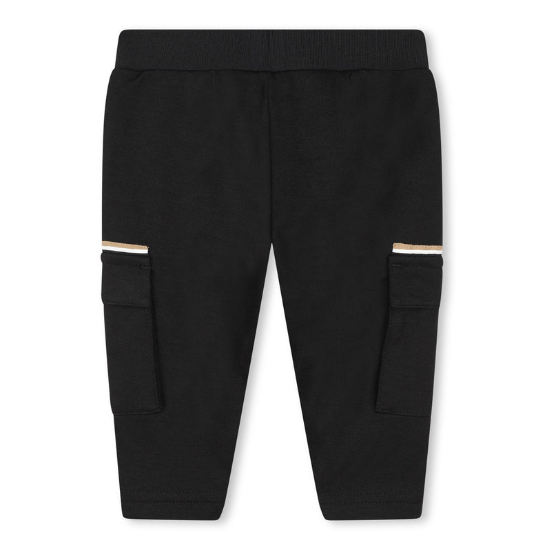 Black Pocket Logo Joggers