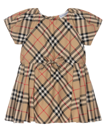 Beige Check Dress