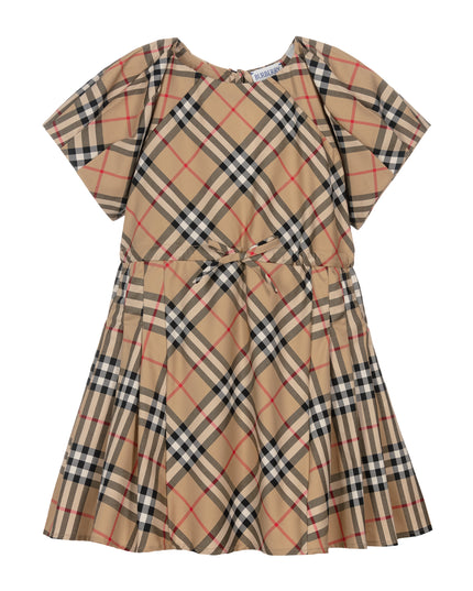 Beige Check Dress