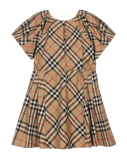 Beige Check Dress