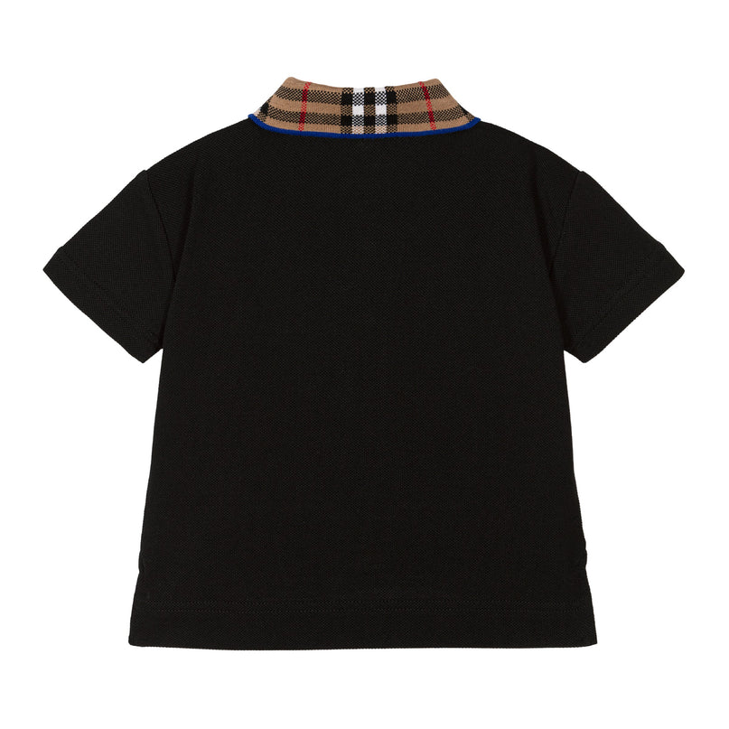 Black Logo Check Polo Shirt