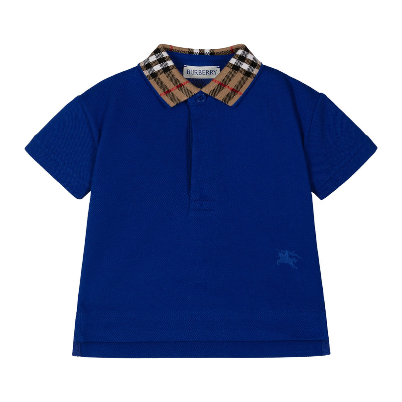 Blue Logo Check Polo Shirt