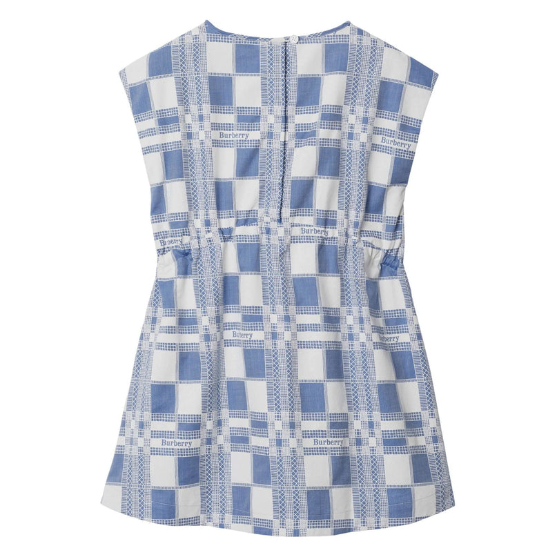 Pale Blue Check Cotton Dress