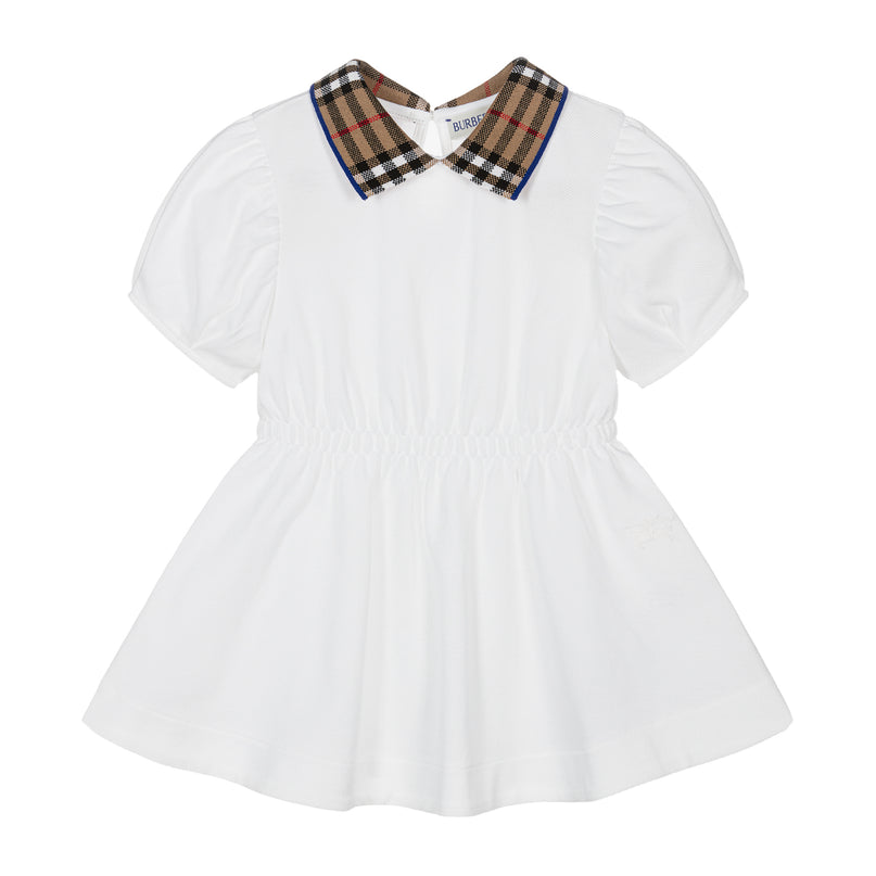 White Check Polo Dress