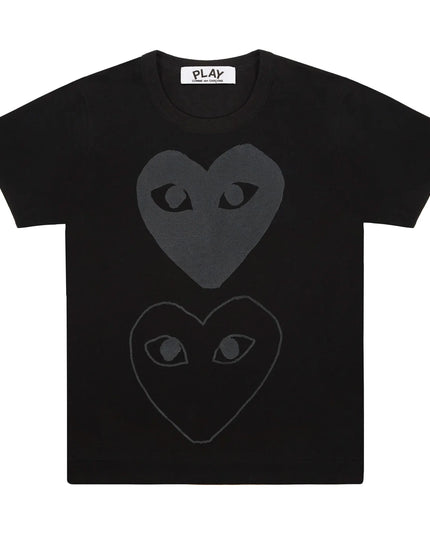 Black Double Vertical Heart T-Shirt