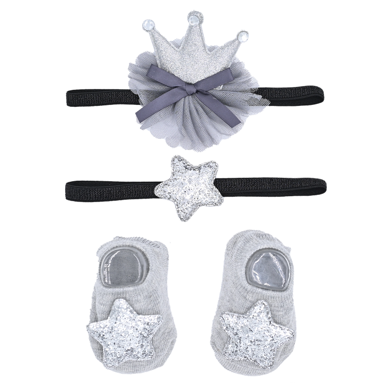 Grey Star and Bow Crown Gift Set