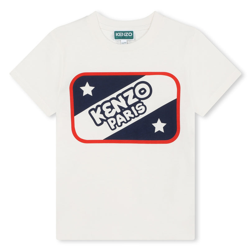 kenzo-k60347-121-kb-White Logo T-Shirt