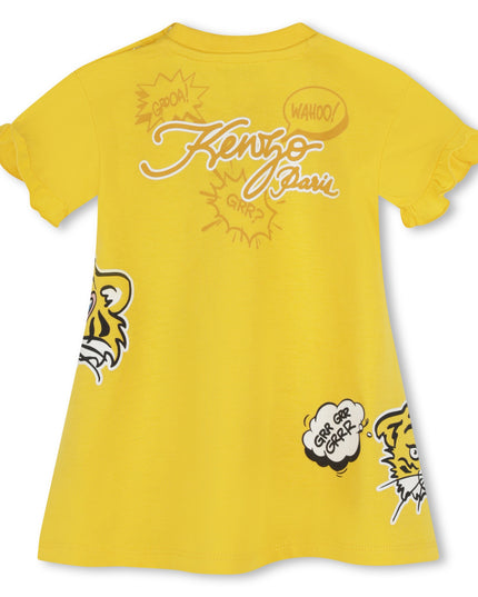 kenzo-k60116-536-bg-Yellow Organic Cotton Tiger Dress