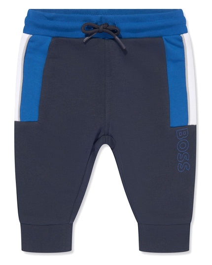 Blue Colorblock Logo Joggers