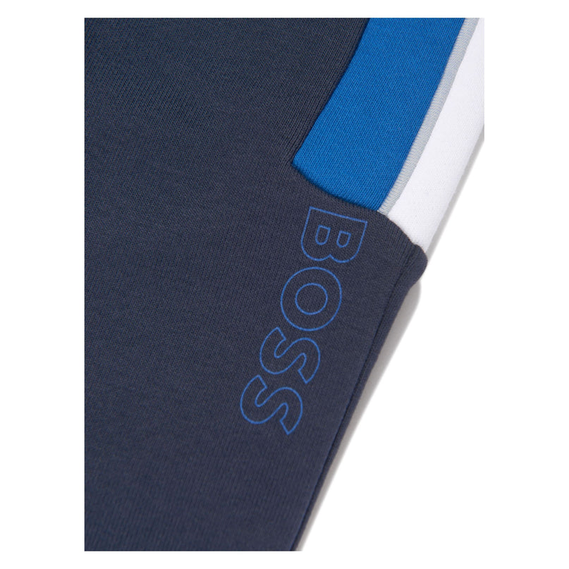 Blue Colorblock Logo Joggers