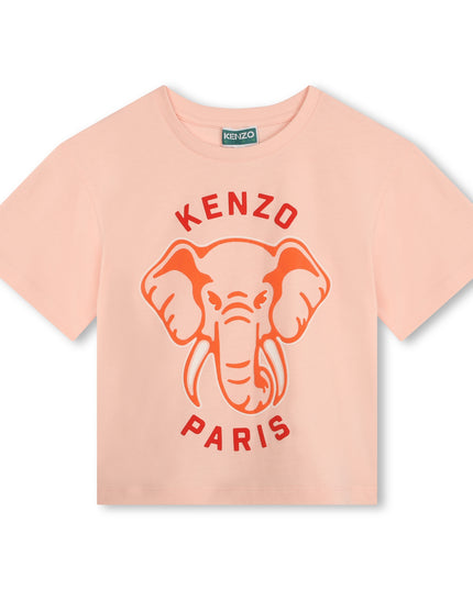 kenzo-k60261-46t-kg-Pink Logo T-Shirt