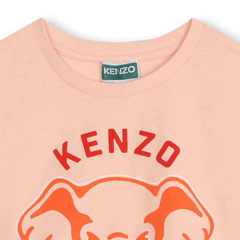 kenzo-k60261-46t-kg-Pink Logo T-Shirt