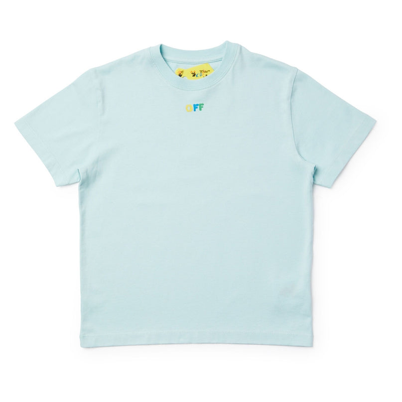 off-white-obaa002s24jer0144084-Light Blue Logo T-Shirt