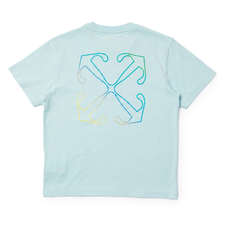 off-white-obaa002s24jer0144084-Light Blue Logo T-Shirt