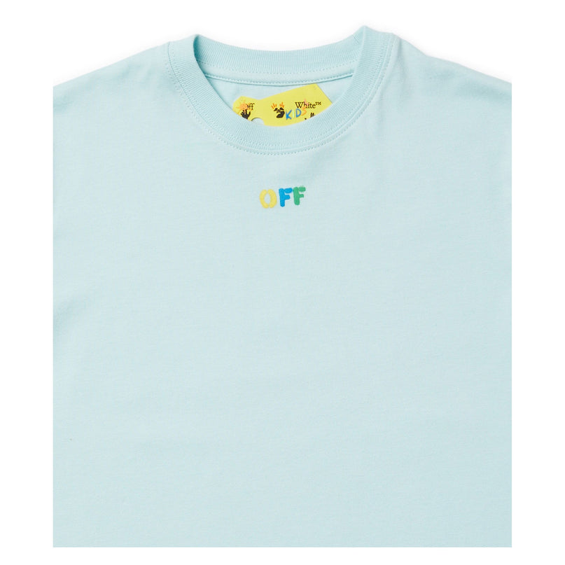 off-white-obaa002s24jer0144084-Light Blue Logo T-Shirt