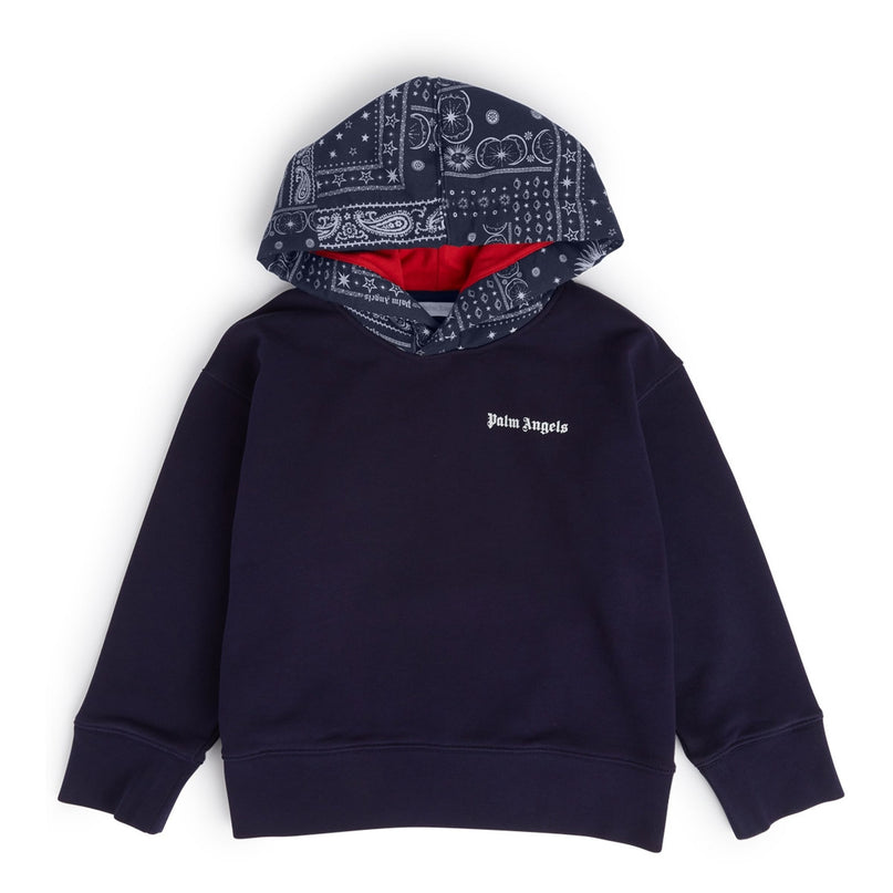 palm-angels-pbbb010s24fle0014601-Navy Logo Hoodie