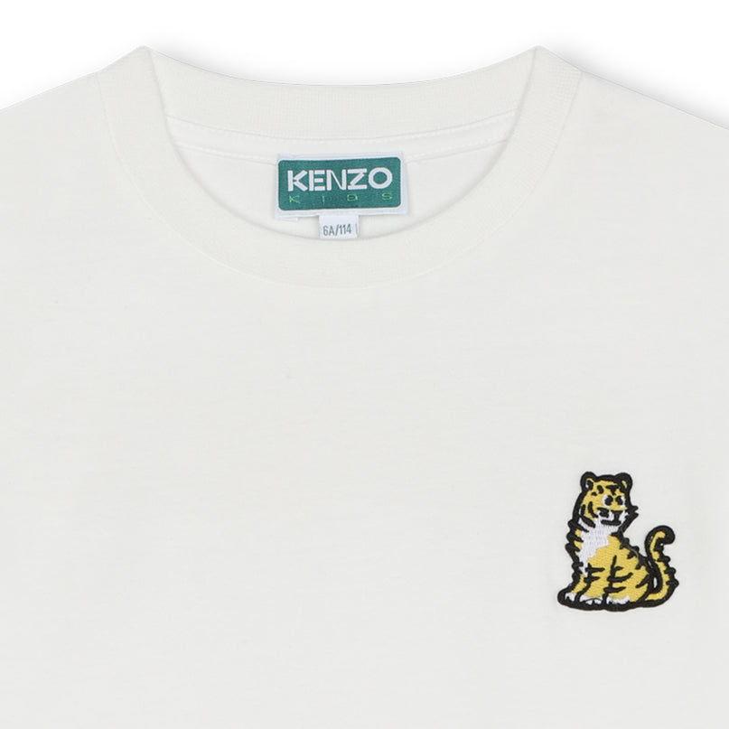 kenzo-k60250-12p-ku-Ivory Logo T-Shirt