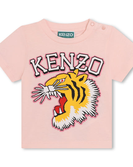 kenzo-k60381-46t-bu-Pink Varsity Tiger T-Shirt