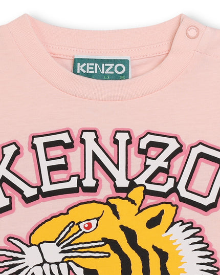 kenzo-k60381-46t-bu-Pink Varsity Tiger T-Shirt