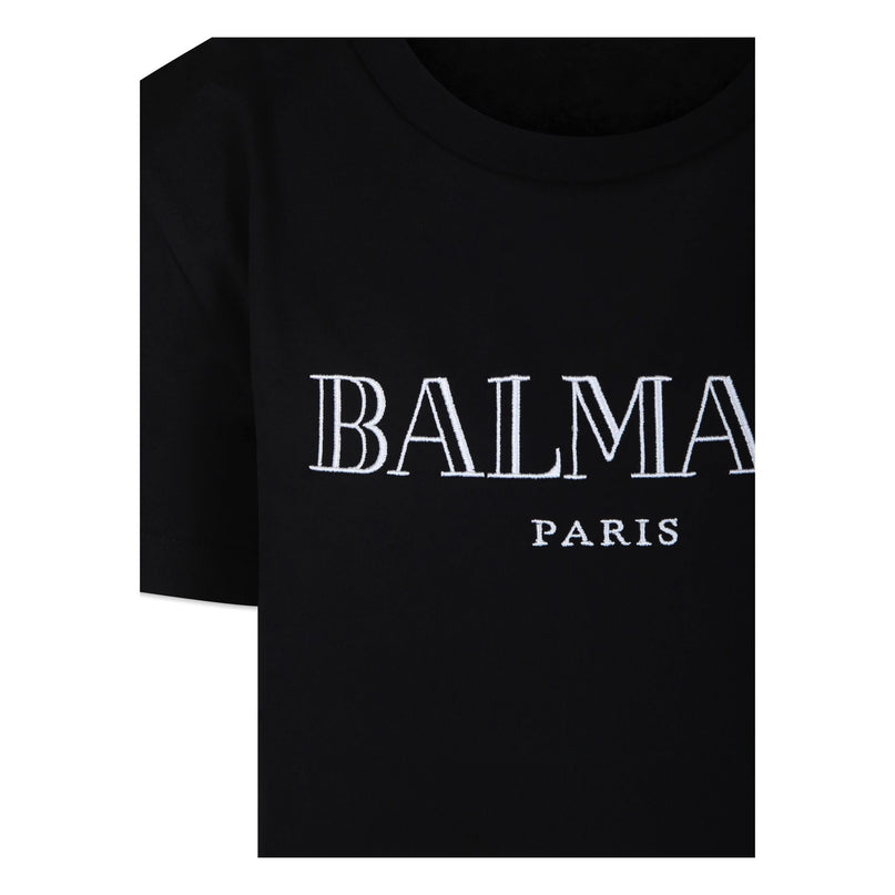 Balmain-Logo T-Shirt-BV8R51-Z0082-930BC-Black