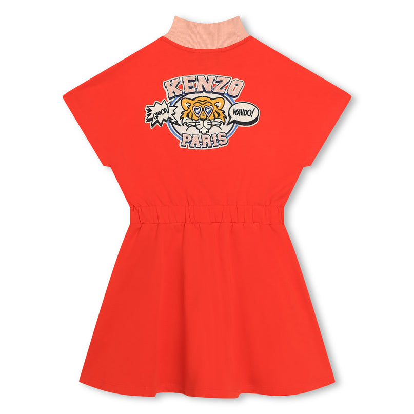 kenzo-k60220-99a-kg-Red Tiger Logo Dress