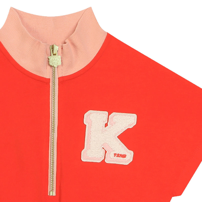 kenzo-k60220-99a-kg-Red Tiger Logo Dress