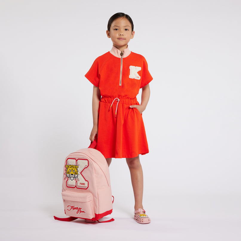 kenzo-k60220-99a-kg-Red Tiger Logo Dress