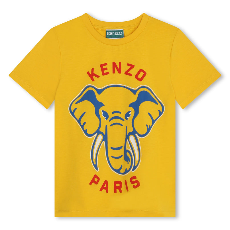 kenzo-k60357-536-kb-Yellow Logo T-Shirt