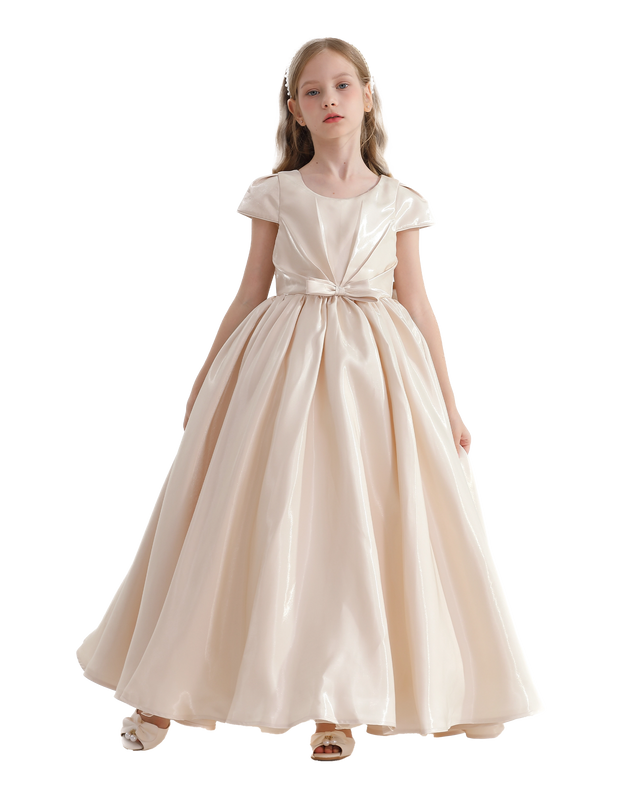 Champagne Bow Long Brea Dress