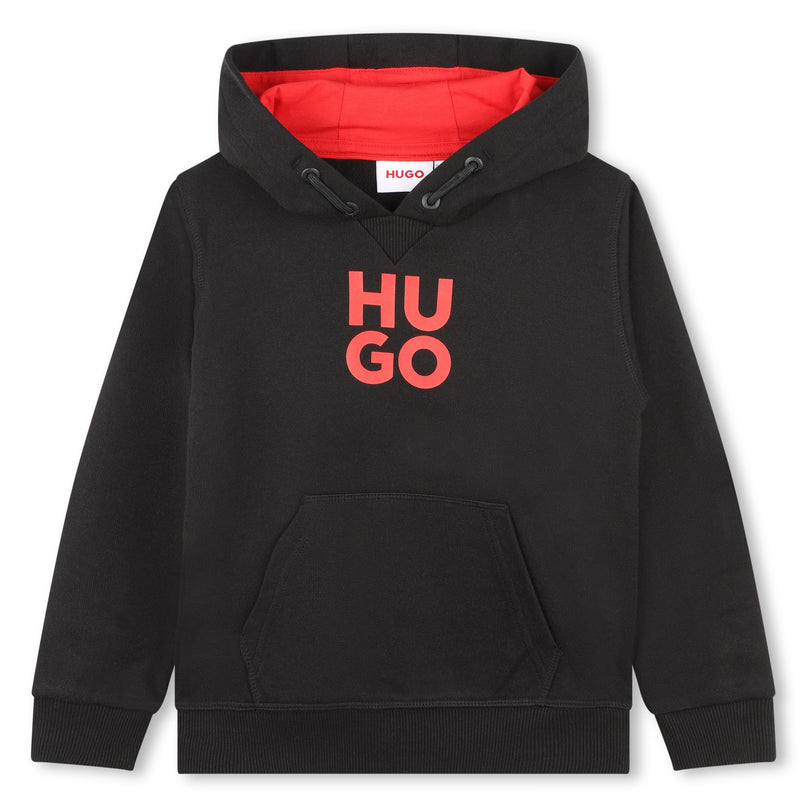 hugo-g00022-09b-kb-Black Logo Hooded Sweatshirt