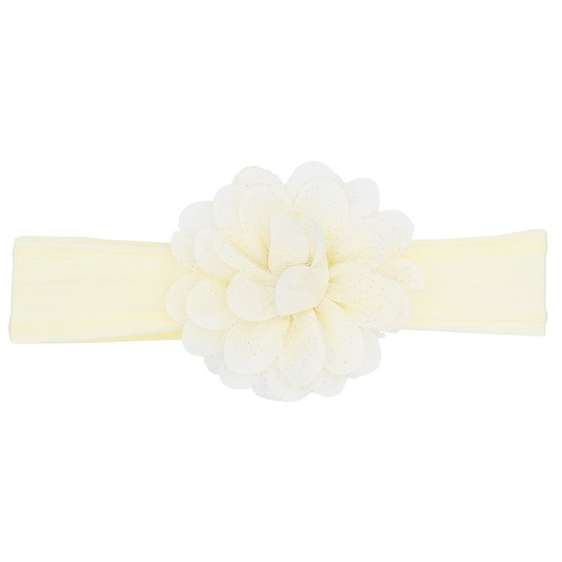 Cream Glistening Flower Headband