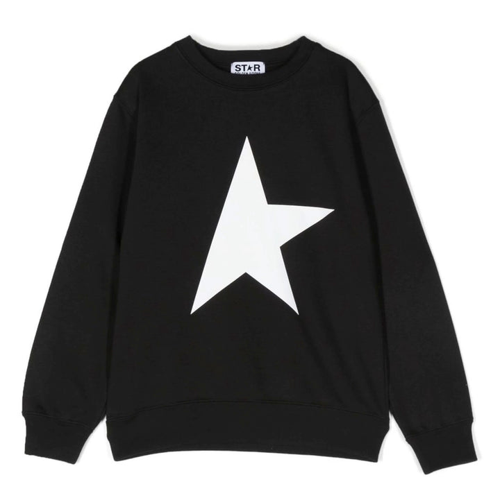golden-goose-gkp01271-p000905-80203-Black Sweatshirt with White Star