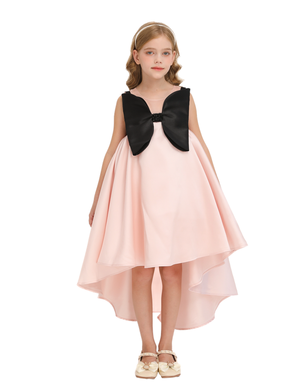 Pink Dress Black Bow Ophelia Dress