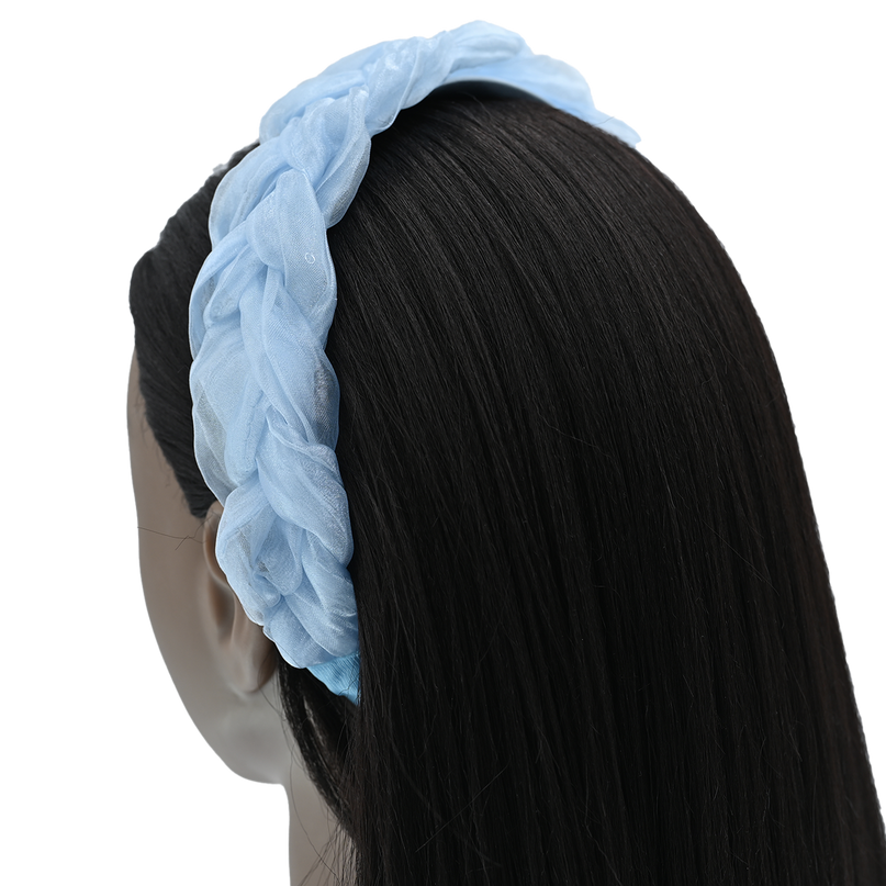 Light Blue Braided Tulle Headband