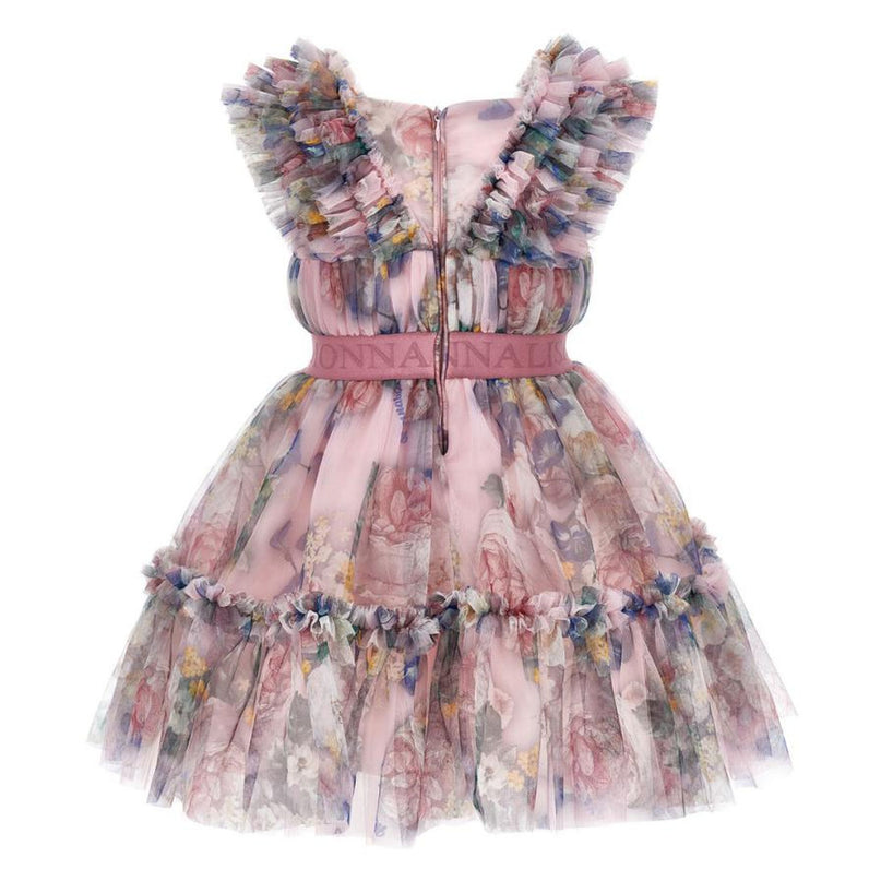 Monnalisa-Dress-19D900-4050-6684-Tulle Baroque Roses Print