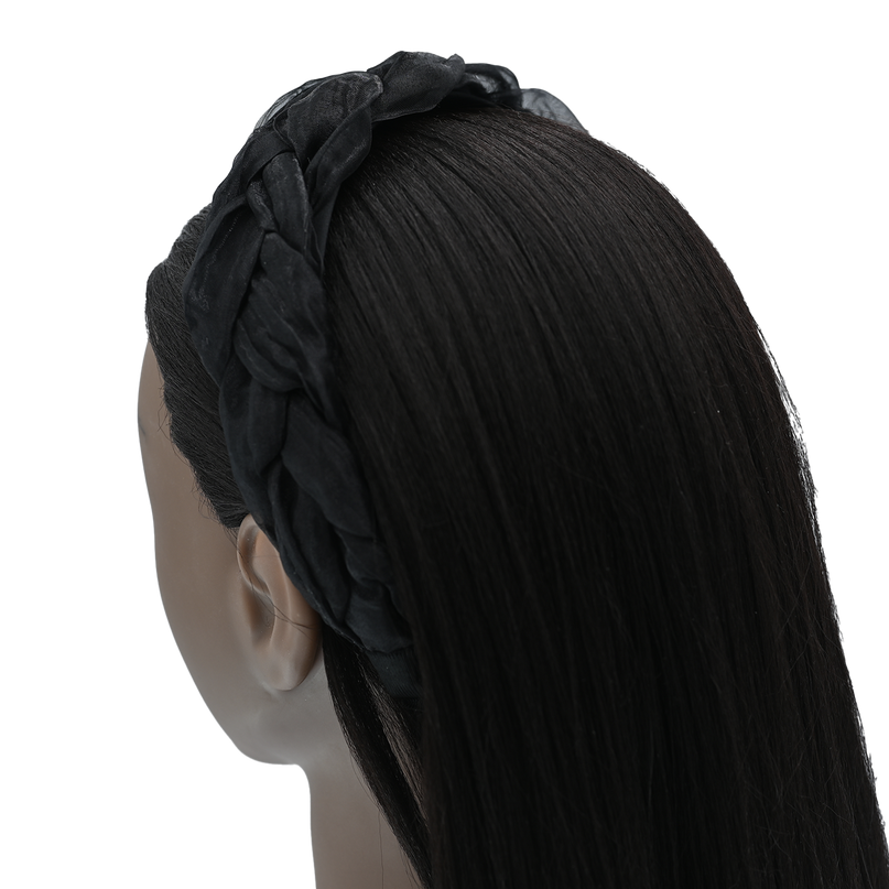 Black Braided Tulle Headband