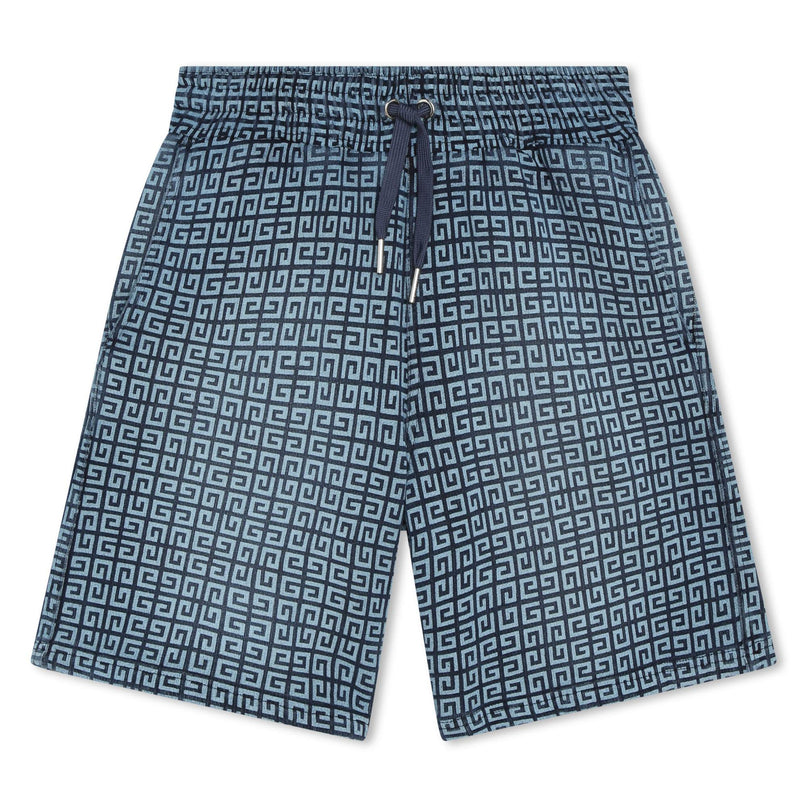 givenchy-h30133-z01-kb-Blue 4G Print Shorts