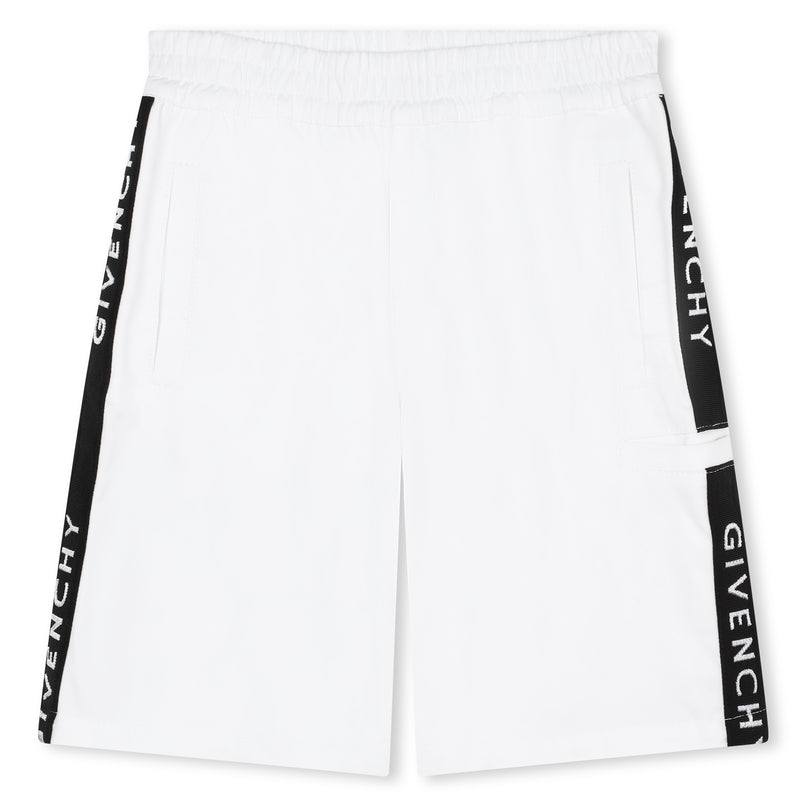 givenchy-h30135-10p-kb-White Cotton Twill Shorts