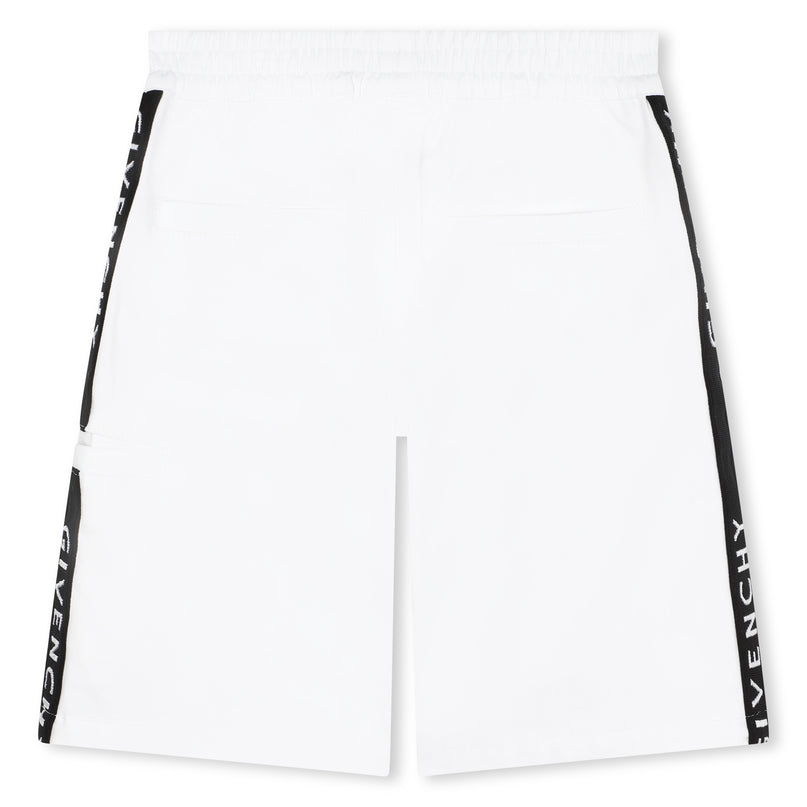 givenchy-h30135-10p-kb-White Cotton Twill Shorts