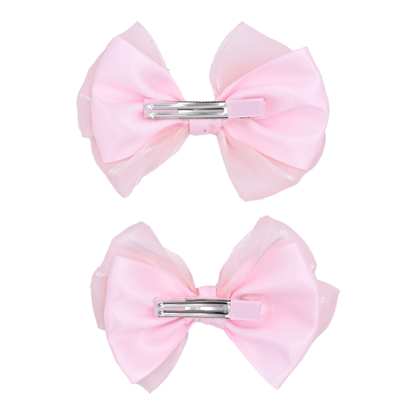 Multicolor Satin Bow Hairclip Set