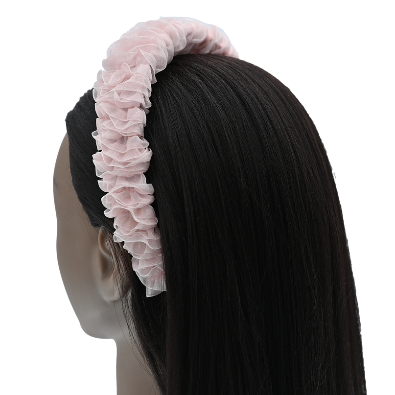 Mimi Tutu-MTHB52005-Pink-Tulle Ruffle  Headband