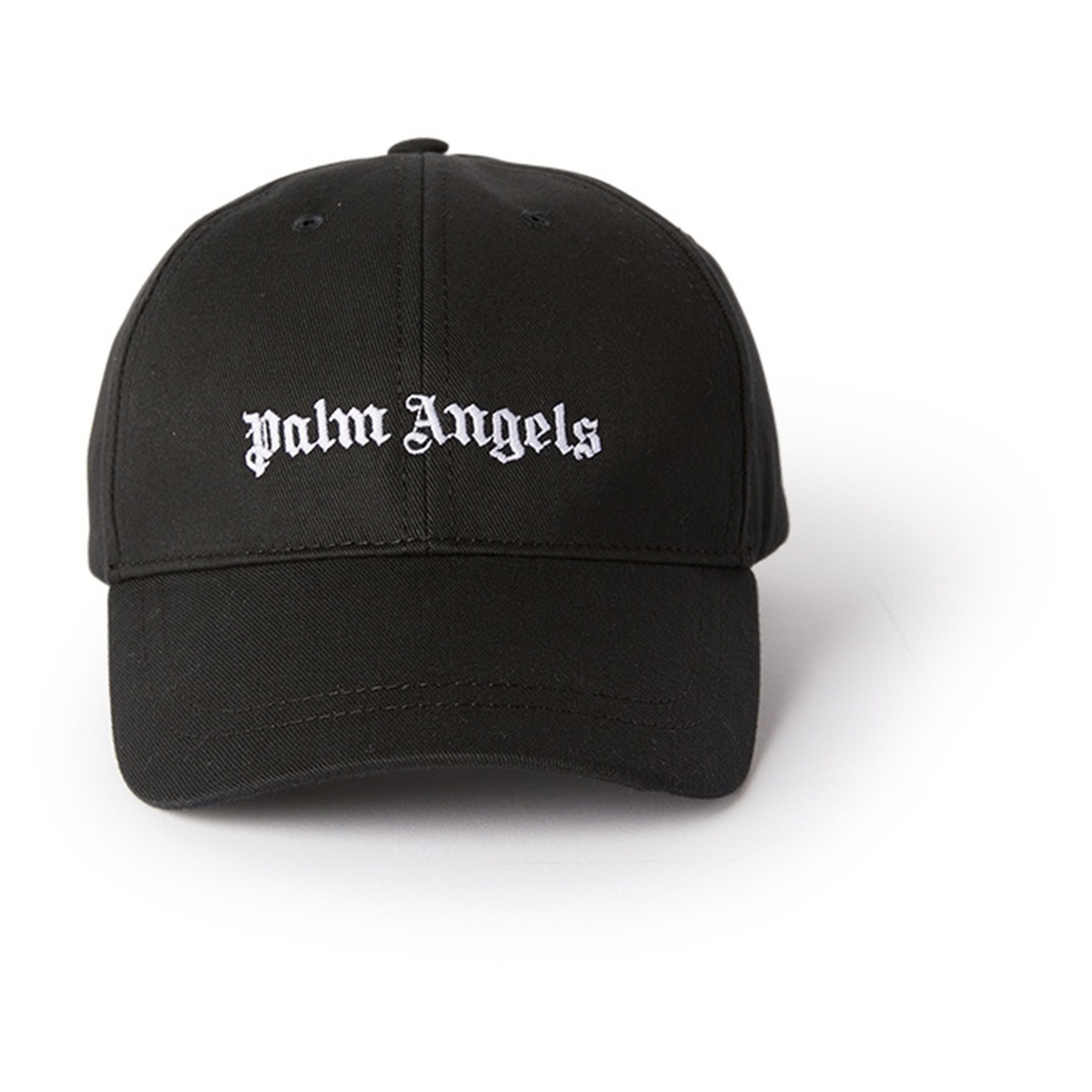 Palm Angels Kids LOGO BASEBALL CAP - BLACK WHITE