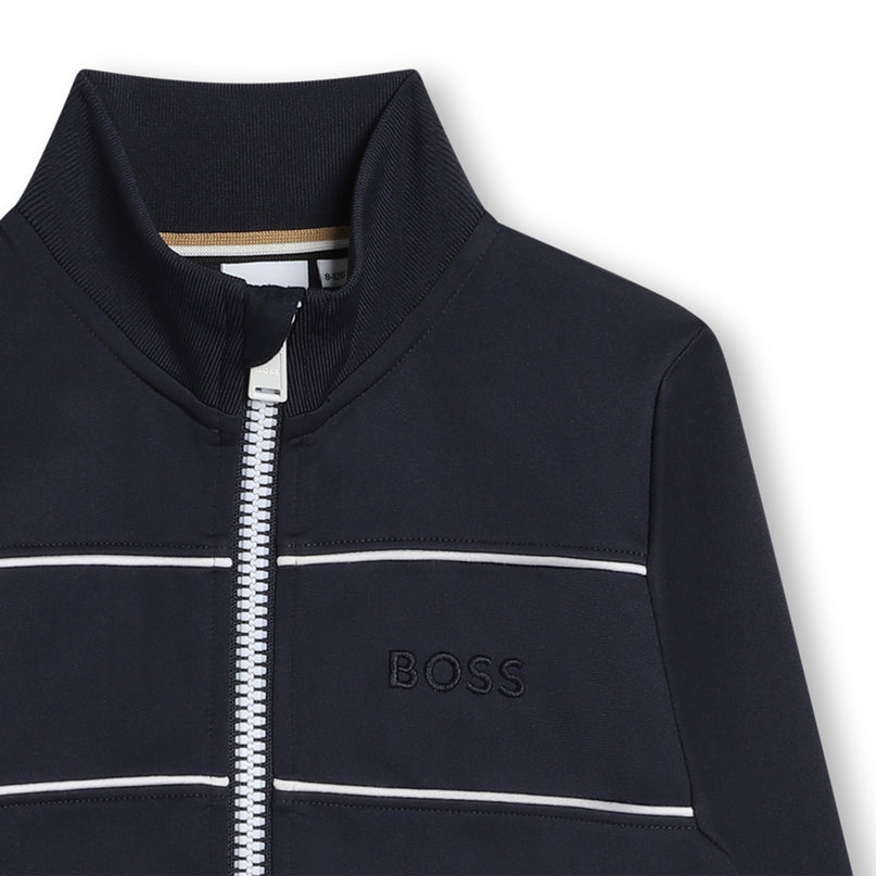 boss-j50699-849-kb-Navy Logo Zip Up Sweatshirt 