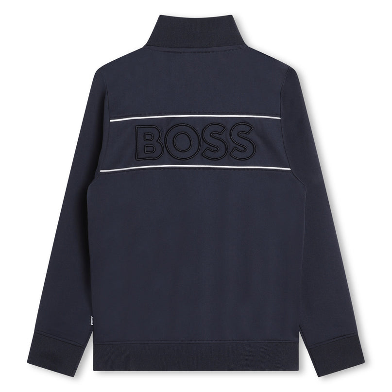 boss-j50699-849-kb-Navy Logo Zip Up Sweatshirt 